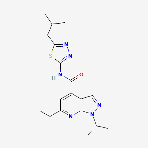 N-[(2E)-5-(2-methylpropyl)-1,3,4-thiadiazol-2(3H)-ylidene]-1,6-di(propan-2-yl)-1H-pyrazolo[3,4-b]pyridine-4-carboxamide