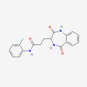 molecular formula C19H19N3O3 B10989065 3-[(3R)-2,5-dioxo-2,3,4,5-tetrahydro-1H-1,4-benzodiazepin-3-yl]-N-(2-methylphenyl)propanamide 