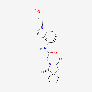 2-(1,3-dioxo-2-azaspiro[4.4]non-2-yl)-N-[1-(2-methoxyethyl)-1H-indol-4-yl]acetamide