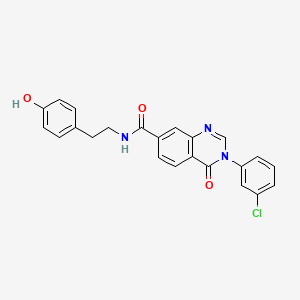 molecular formula C23H18ClN3O3 B10989071 3-(3-chlorophenyl)-N-[2-(4-hydroxyphenyl)ethyl]-4-oxo-3,4-dihydroquinazoline-7-carboxamide 