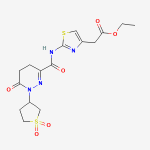 Ethyl [2-({[1-(1,1-dioxidotetrahydrothiophen-3-yl)-6-oxo-1,4,5,6-tetrahydropyridazin-3-yl]carbonyl}amino)-1,3-thiazol-4-yl]acetate