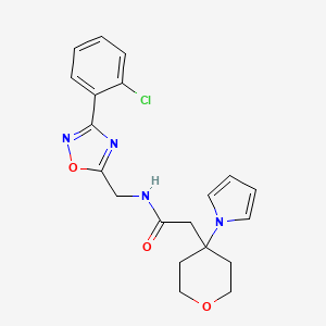 N-{[3-(2-chlorophenyl)-1,2,4-oxadiazol-5-yl]methyl}-2-[4-(1H-pyrrol-1-yl)tetrahydro-2H-pyran-4-yl]acetamide