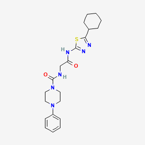 N-(2-{[(2Z)-5-cyclohexyl-1,3,4-thiadiazol-2(3H)-ylidene]amino}-2-oxoethyl)-4-phenylpiperazine-1-carboxamide