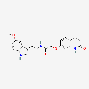 2-[(2-hydroxy-3,4-dihydroquinolin-7-yl)oxy]-N-[2-(5-methoxy-1H-indol-3-yl)ethyl]acetamide