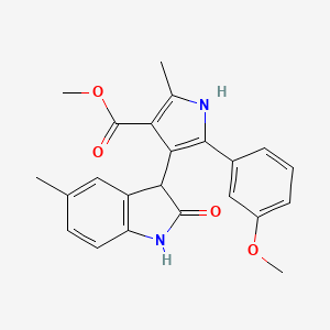 methyl 5-(3-methoxyphenyl)-2-methyl-4-(5-methyl-2-oxo-2,3-dihydro-1H-indol-3-yl)-1H-pyrrole-3-carboxylate