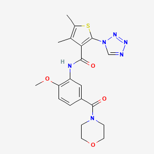 N-[2-methoxy-5-(morpholin-4-ylcarbonyl)phenyl]-4,5-dimethyl-2-(1H-tetrazol-1-yl)thiophene-3-carboxamide