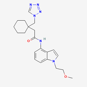 N-[1-(2-methoxyethyl)-1H-indol-4-yl]-2-[1-(1H-tetrazol-1-ylmethyl)cyclohexyl]acetamide