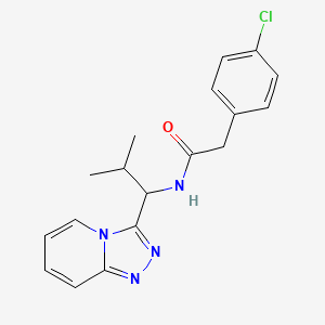 molecular formula C18H19ClN4O B10989227 2-(4-chlorophenyl)-N-[2-methyl-1-([1,2,4]triazolo[4,3-a]pyridin-3-yl)propyl]acetamide 