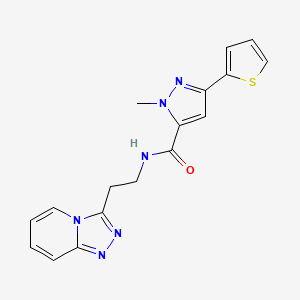 molecular formula C17H16N6OS B10989234 1-methyl-3-(thiophen-2-yl)-N-[2-([1,2,4]triazolo[4,3-a]pyridin-3-yl)ethyl]-1H-pyrazole-5-carboxamide 