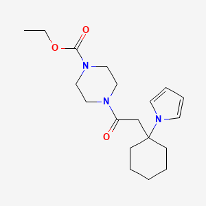 molecular formula C19H29N3O3 B10989239 ethyl 4-{[1-(1H-pyrrol-1-yl)cyclohexyl]acetyl}piperazine-1-carboxylate 