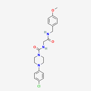 molecular formula C21H25ClN4O3 B10989248 4-(4-chlorophenyl)-N-{2-[(4-methoxybenzyl)amino]-2-oxoethyl}piperazine-1-carboxamide 