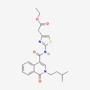 Ethyl [2-({[2-(3-methylbutyl)-1-oxo-1,2-dihydroisoquinolin-4-yl]carbonyl}amino)-1,3-thiazol-4-yl]acetate