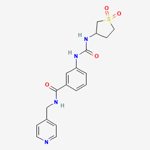 molecular formula C18H20N4O4S B10989266 3-{[(1,1-dioxidotetrahydrothiophen-3-yl)carbamoyl]amino}-N-(pyridin-4-ylmethyl)benzamide 