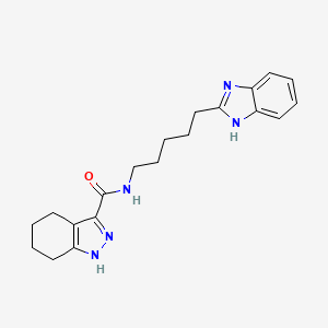 molecular formula C20H25N5O B10989270 N-[5-(1H-benzimidazol-2-yl)pentyl]-4,5,6,7-tetrahydro-2H-indazole-3-carboxamide 