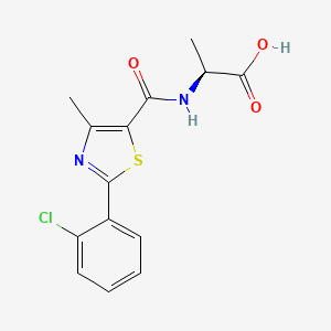 molecular formula C14H13ClN2O3S B10989274 N-{[2-(2-chlorophenyl)-4-methyl-1,3-thiazol-5-yl]carbonyl}-L-alanine 