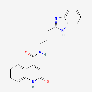 molecular formula C20H18N4O2 B10989286 N-[3-(1H-benzimidazol-2-yl)propyl]-2-oxo-1,2-dihydroquinoline-4-carboxamide 