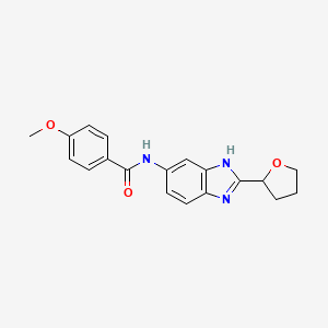 molecular formula C19H19N3O3 B10989290 4-methoxy-N-[2-(tetrahydrofuran-2-yl)-1H-benzimidazol-5-yl]benzamide 