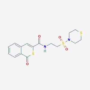 molecular formula C16H18N2O4S3 B10989293 1-oxo-N-[2-(thiomorpholin-4-ylsulfonyl)ethyl]-1H-isothiochromene-3-carboxamide 