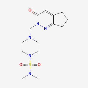 molecular formula C14H23N5O3S B10989304 N,N-dimethyl-4-[(3-oxo-3,5,6,7-tetrahydro-2H-cyclopenta[c]pyridazin-2-yl)methyl]piperazine-1-sulfonamide 