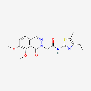 molecular formula C18H20N4O4S B10989334 2-(7,8-dimethoxy-1-oxophthalazin-2(1H)-yl)-N-[(2E)-4-ethyl-5-methyl-1,3-thiazol-2(3H)-ylidene]acetamide 