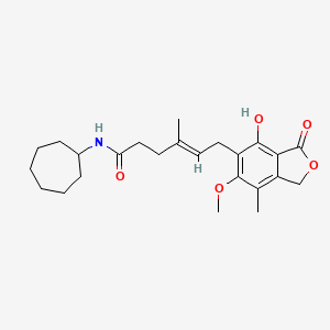 (4E)-N-cycloheptyl-6-(4-hydroxy-6-methoxy-7-methyl-3-oxo-1,3-dihydro-2-benzofuran-5-yl)-4-methylhex-4-enamide