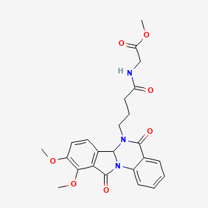 molecular formula C24H25N3O7 B10989374 methyl N-[4-(9,10-dimethoxy-5,11-dioxo-6a,11-dihydroisoindolo[2,1-a]quinazolin-6(5H)-yl)butanoyl]glycinate 