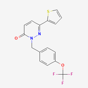 molecular formula C16H11F3N2O2S B10989413 6-(thiophen-2-yl)-2-[4-(trifluoromethoxy)benzyl]pyridazin-3(2H)-one 