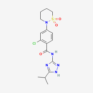 2-chloro-4-(1,1-dioxido-1,2-thiazinan-2-yl)-N-[3-(propan-2-yl)-1H-1,2,4-triazol-5-yl]benzamide