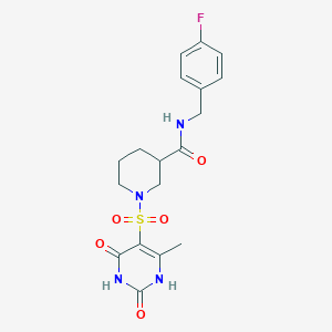 molecular formula C18H21FN4O5S B10989445 1-[(2,4-dihydroxy-6-methylpyrimidin-5-yl)sulfonyl]-N-(4-fluorobenzyl)piperidine-3-carboxamide 