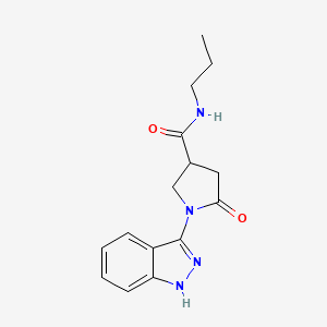 molecular formula C15H18N4O2 B10989467 1-(1H-indazol-3-yl)-5-oxo-N-propylpyrrolidine-3-carboxamide 