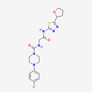 4-(4-fluorophenyl)-N-(2-oxo-2-{[(2Z)-5-(tetrahydrofuran-2-yl)-1,3,4-thiadiazol-2(3H)-ylidene]amino}ethyl)piperazine-1-carboxamide