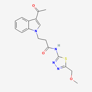 3-(3-acetyl-1H-indol-1-yl)-N-[(2Z)-5-(methoxymethyl)-1,3,4-thiadiazol-2(3H)-ylidene]propanamide