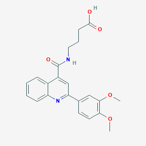 molecular formula C22H22N2O5 B10989486 4-({[2-(3,4-Dimethoxyphenyl)quinolin-4-yl]carbonyl}amino)butanoic acid 