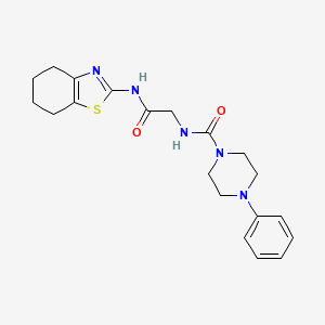 molecular formula C20H25N5O2S B10989501 N-{2-oxo-2-[(2Z)-4,5,6,7-tetrahydro-1,3-benzothiazol-2(3H)-ylideneamino]ethyl}-4-phenylpiperazine-1-carboxamide 