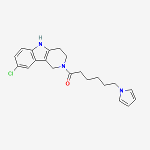 molecular formula C21H24ClN3O B10989525 1-(8-Chloro-1,3,4,5-tetrahydro-2H-pyrido[4,3-B]indol-2-YL)-6-(1H-pyrrol-1-YL)-1-hexanone 