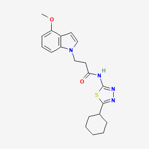 N-(5-cyclohexyl-1,3,4-thiadiazol-2-yl)-3-(4-methoxy-1H-indol-1-yl)propanamide