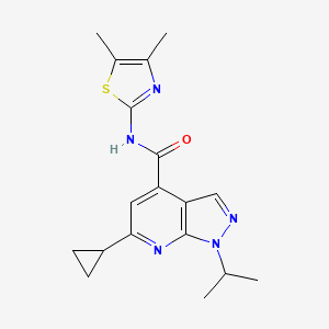 molecular formula C18H21N5OS B10989561 6-cyclopropyl-N-[(2Z)-4,5-dimethyl-1,3-thiazol-2(3H)-ylidene]-1-(propan-2-yl)-1H-pyrazolo[3,4-b]pyridine-4-carboxamide 