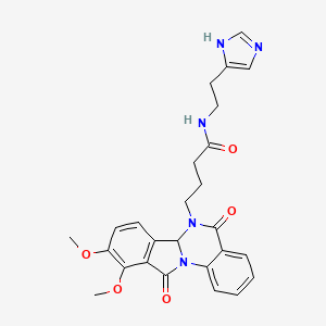 molecular formula C26H27N5O5 B10989565 4-(9,10-dimethoxy-5,11-dioxo-6a,11-dihydroisoindolo[2,1-a]quinazolin-6(5H)-yl)-N-[2-(1H-imidazol-4-yl)ethyl]butanamide 