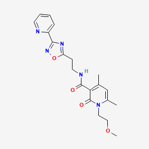 molecular formula C20H23N5O4 B10989574 1-(2-methoxyethyl)-4,6-dimethyl-2-oxo-N-{2-[3-(pyridin-2-yl)-1,2,4-oxadiazol-5-yl]ethyl}-1,2-dihydropyridine-3-carboxamide 