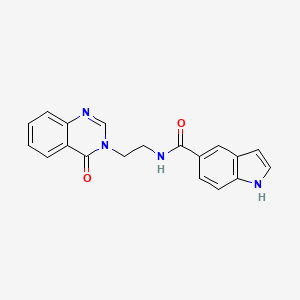 molecular formula C19H16N4O2 B10989587 N-[2-(4-oxoquinazolin-3(4H)-yl)ethyl]-1H-indole-5-carboxamide 