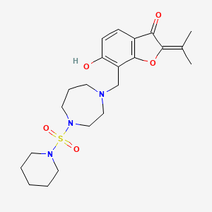 molecular formula C22H31N3O5S B10989605 6-hydroxy-7-{[4-(piperidin-1-ylsulfonyl)-1,4-diazepan-1-yl]methyl}-2-(propan-2-ylidene)-1-benzofuran-3(2H)-one 