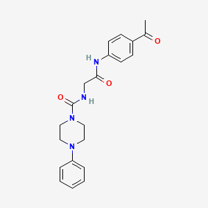 molecular formula C21H24N4O3 B10989607 N-{2-[(4-acetylphenyl)amino]-2-oxoethyl}-4-phenylpiperazine-1-carboxamide 