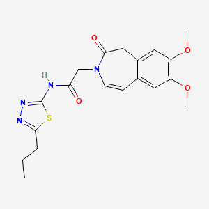 molecular formula C19H22N4O4S B10989630 2-(7,8-dimethoxy-2-oxo-1,2-dihydro-3H-3-benzazepin-3-yl)-N-(5-propyl-1,3,4-thiadiazol-2-yl)acetamide 