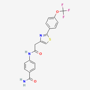 4-[({2-[4-(Trifluoromethoxy)phenyl]-1,3-thiazol-4-yl}acetyl)amino]benzamide