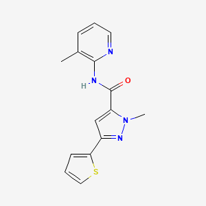 molecular formula C15H14N4OS B10989678 1-methyl-N-(3-methylpyridin-2-yl)-3-(thiophen-2-yl)-1H-pyrazole-5-carboxamide 