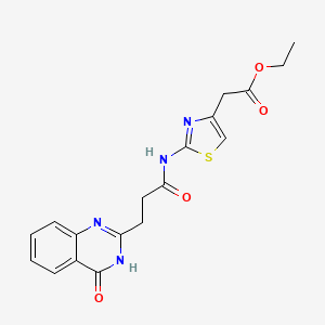 molecular formula C18H18N4O4S B10989738 Ethyl (2-{[3-(4-hydroxyquinazolin-2-yl)propanoyl]amino}-1,3-thiazol-4-yl)acetate 