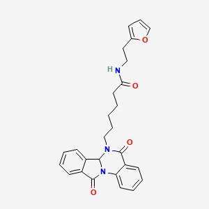 molecular formula C27H27N3O4 B10989743 6-(5,11-dioxo-6a,11-dihydroisoindolo[2,1-a]quinazolin-6(5H)-yl)-N-[2-(furan-2-yl)ethyl]hexanamide 