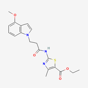 molecular formula C19H21N3O4S B10989753 ethyl 2-{[3-(4-methoxy-1H-indol-1-yl)propanoyl]amino}-4-methyl-1,3-thiazole-5-carboxylate 