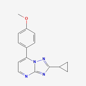 molecular formula C15H14N4O B10989768 2-Cyclopropyl-7-(4-methoxyphenyl)[1,2,4]triazolo[1,5-a]pyrimidine 