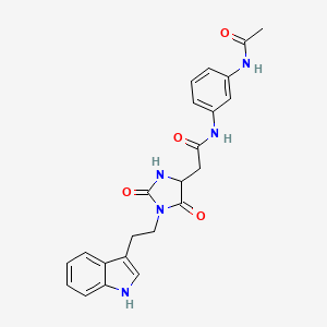 N-[3-(acetylamino)phenyl]-2-{1-[2-(1H-indol-3-yl)ethyl]-2,5-dioxoimidazolidin-4-yl}acetamide